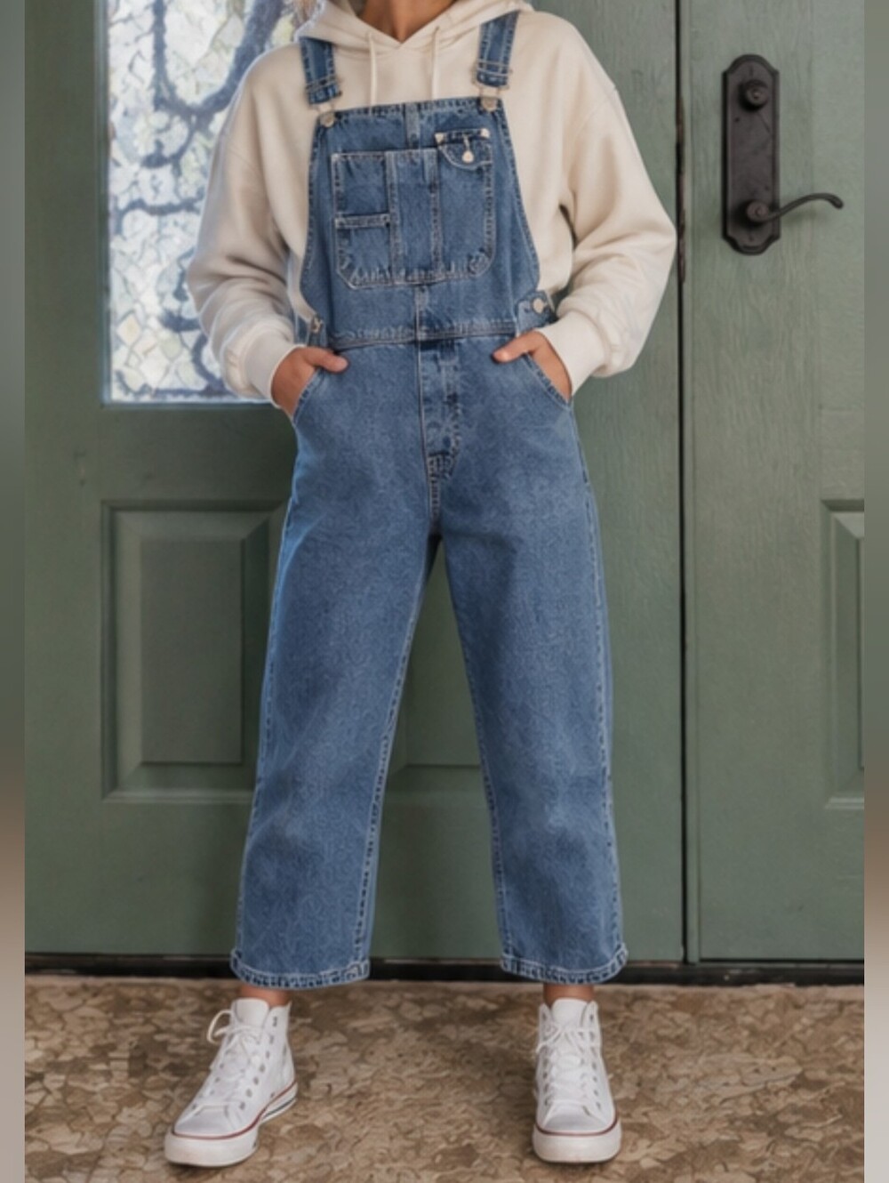 NWT!! BACK TO SCHOOL. Arizona Jean Company Blue Denim Overalls GIRLS MEDIUM. - Picture 4 of 16